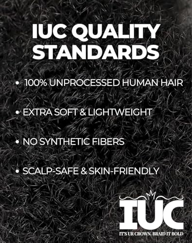 Natural Black Afro Kinky Human Hair for Braiding - 16 Inch, 50g - Unprocessed, Tangle-Free, Heat-Stylable