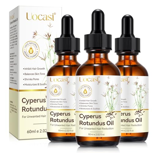 Cyperus Rotundus Hair Removal Oil - 3 Pack, Natural Skin Soothing & Hair Growth Inhibitor, 2.02 Fl Oz Each