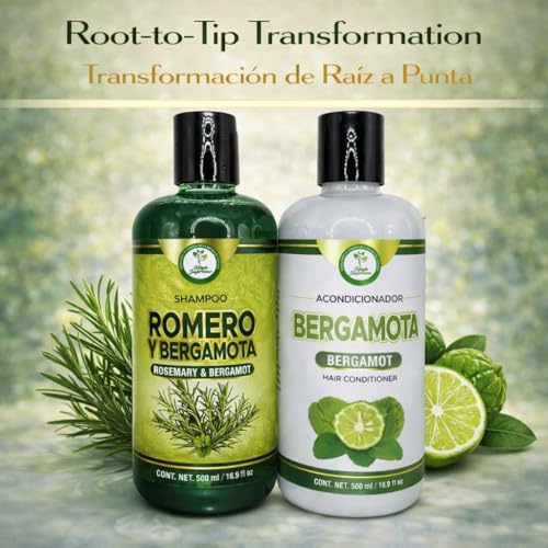 High Supreme Rosemary & Bergamot Hydrating Shampoo & Conditioner Set – Natural, Sulfate-Free, 16.9 fl oz Each
