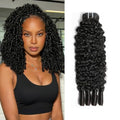 Burmese Curly Human Hair Bundles 16 Inch - 12A Virgin Water Curl, Natural Black, Double Weft, Spiral Ends - Variation of THIS listing