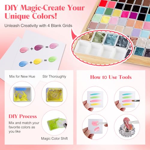 66 Colors Gel Nail Polish Palette Multi-Color Ombre Nail Art Kit