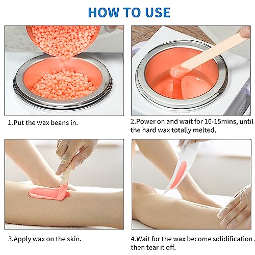 White Single Pot Wax Heater Machine for Hair Removal with Adjustable Temperature & 50 Wax Sticks