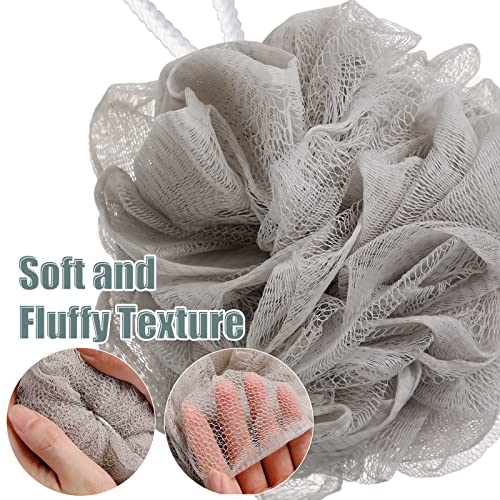 Large Mesh Bath Loofah Sponges Set of 32 Exfoliating Shower Poufs for Men & Women