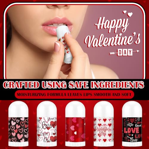 Valentine's Mini Lip Balm Gifts Set - Love Variation, 50 Pack for Galentine's Day & Parties