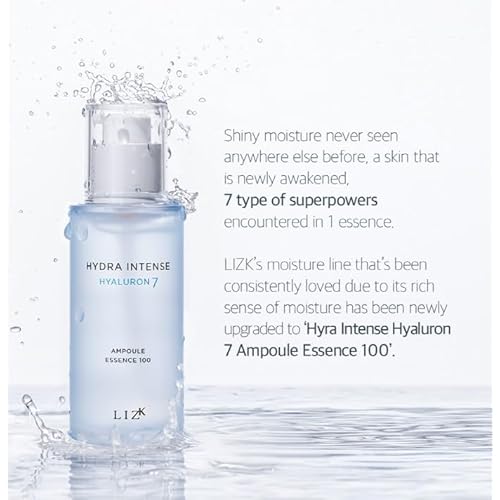 LIZK Hydra Intense Haluron 7 Ampoule Essence 100 50ml/1.16fl.oz, Moistuirzing, Glowy skin, for dry skin type hydrating