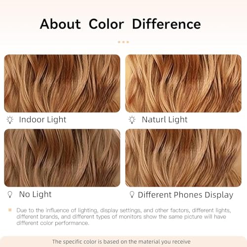 Women Blonde Bob Wigs with Bangs - Layered Natural Looking Synthetic Medium Hair for Daily & Party - Blonde