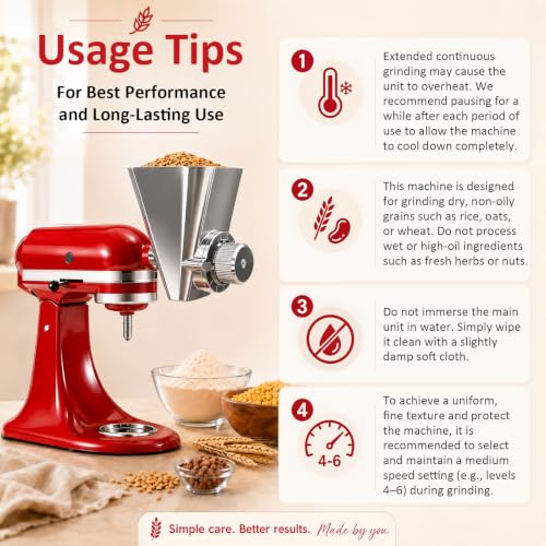 KitchenAid Grain Mill Attachment for Food Grinding, Flour & Wheat Milling
