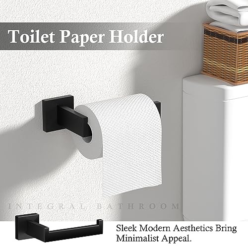PNNWH Matte Black Bathroom Accessories Set 10 Pieces - Towel Bar & Holders, Towel Rings, Hooks