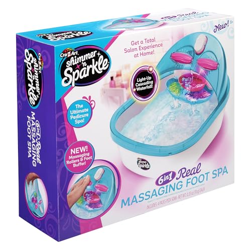 Cra-Z-Art Shimmer 'n Sparkle 6-in-1 Kids Foot Spa with Massaging Rollers & Light-Up Waterfall