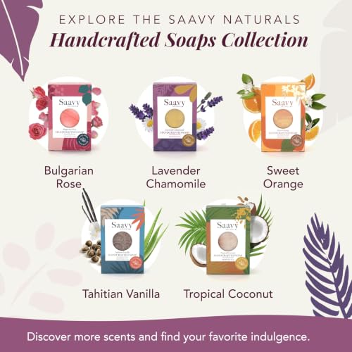 Lavender Chamomile Organic Handmade Soap Bar 5 Oz - 2 Pack Vegan Moisturizing Gift Set