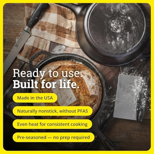 Cast Iron Combo Cooker Set - 3.2 Qt Deep Pot & 10.25 Inch Skillet Lid