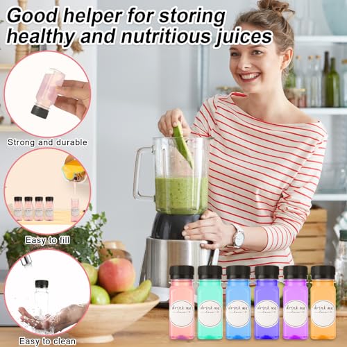 2oz Clear Plastic Bottles with Lids — 100 Pack, Leak-Proof Vials for Beverages