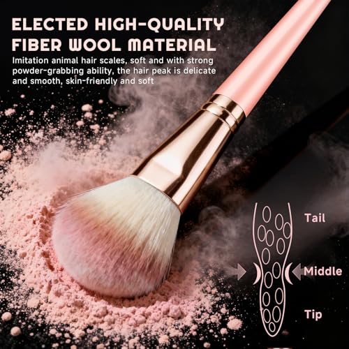 Pink 70-Piece Professional Makeup Brush Set - Multi-Functional Face & Eye Tools
