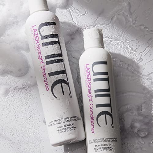UNITE Hair ? LAZER Straight Shampoo ? Smoothing Cleanser to Tame Frizz & Control Unruly Hair ? For Thick or Coarse Hair ? 10 Fl Oz