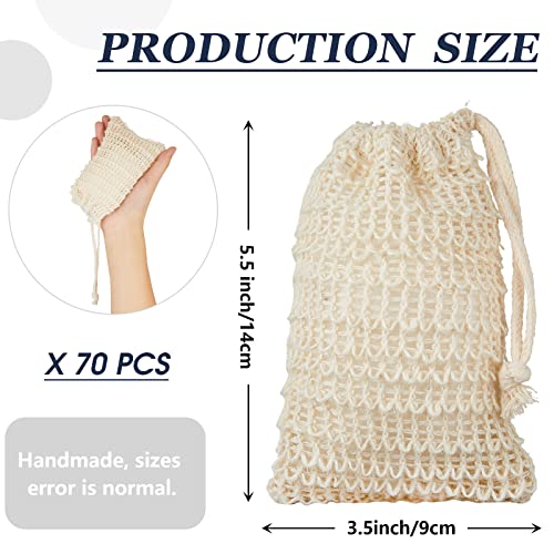 Cunhill 70 Pack Soap Saver Bags for Bar Soap with Drawstring Mesh Pouch
