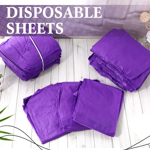 Purple Disposable Fitted Massage Table Sheets 39 x 87 Inches - Set of 30 - Mixweer