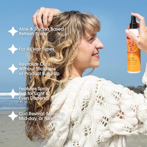 No Fragrance Jessicurl Awe Inspiraling Curl Refresh Spray 8 Fl oz - Moisturizing Midday Hair Mist