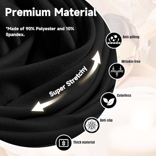 Elastic Lash Bed Cover Black Massage Table Cover Made of 90% Polyester and 10% Spandex, Spa Sheet Set for Lash Extension Bed or Massage Table£¨2PCS£©