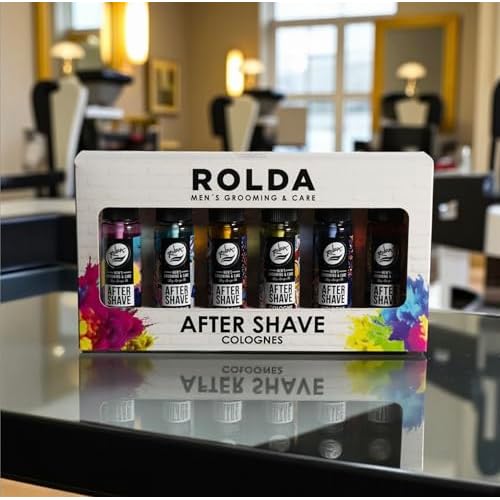 Rolda Urban Collection Aftershave for Men - 6 Full-Size After Shave Spray Tonic - Soothing Barber Essentials Skin Care with Long-Lasting Masculine Scents (6 ct)