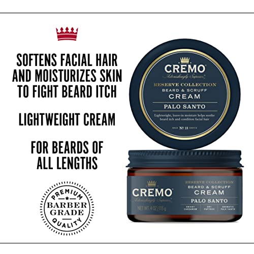 Cremo Beard & Scruff Cream Palo Santo Reserve 4 oz and Beard Oil Palo Santo Reserve 1 fl oz Bundle