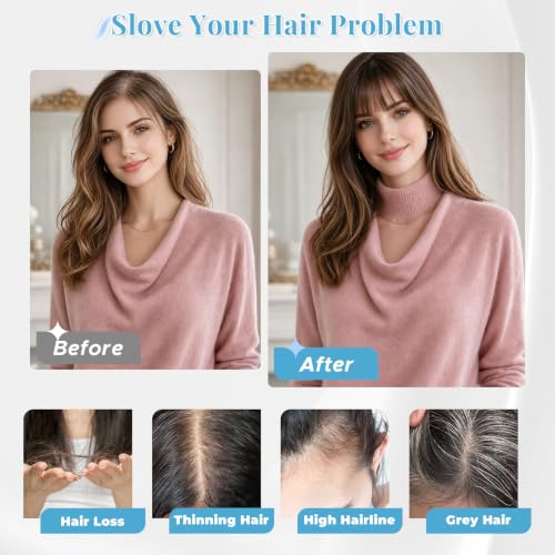 Human Hair Toppers for Women 11 Inch Dark Brown - Natural Volume & Bang Styles - SLEEKALON Variation #S
