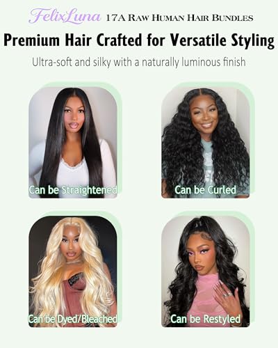24 Inch Body Wave Human Hair Bundles - 17A Premium Indian Remy Natural Hair