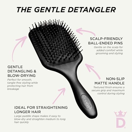 Denman Gentle Paddle Hairbrush for Detangling & Blowdrying - Pack of 1