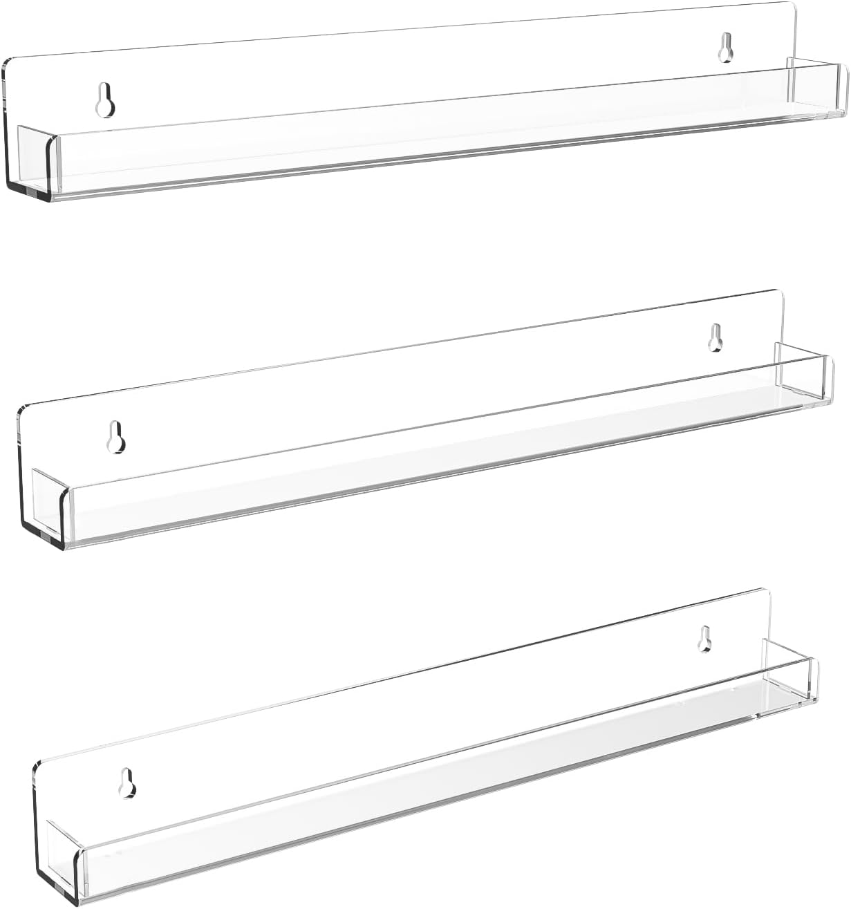 15-Inch Acrylic Nail Polish Shelf - Multi-Purpose Floating Rack for Beauty Salons & Retail