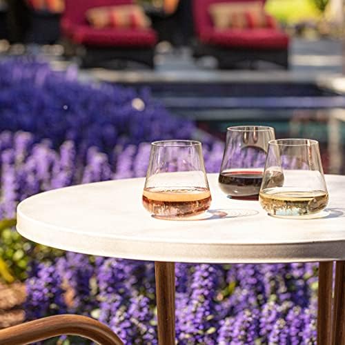 Stemless Crystal Wine Glasses Set of 6 - Universal Drinkware for Wine, Beer & Cocktails