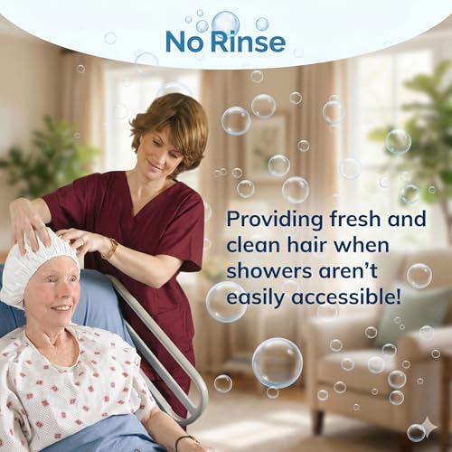 No-Rinse Cleanlife Shampoo Caps 10 Pack Waterless Hair Wash & Conditioner for Elderly, Bedridden, Hospital Patients