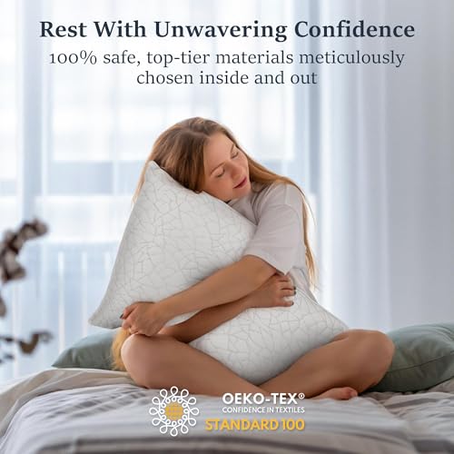 COZSINOOR Queen Size Down Alternative Cooling Pillows Set of 2 - Soft, Fluffy, Breathable Hotel Quality Bed Pillows