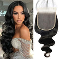 12 Inch 5x5 HD Lace Closure Body Wave Human Hair - Natural Color, Pre-Plucked, Bleached Knots, Transparent HD Lace - Black Women
