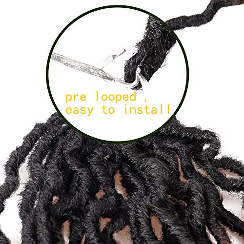 14 Inch Faux Locs Crochet Hair - Soft Goddess Locs for Black Women, 6 Packs, Variation of 1B/99J/530