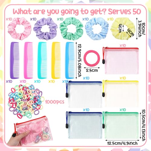 Christmas Gift Set for Volunteers - 50 Pack Holiday Gift Boxes with Scrunchies & Accessories