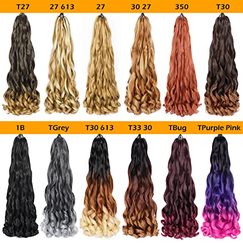 Colorful Queen 22 Inch Ombre Grey French Curl Braiding Hair - Pre-Stretched Synthetic Extensions
