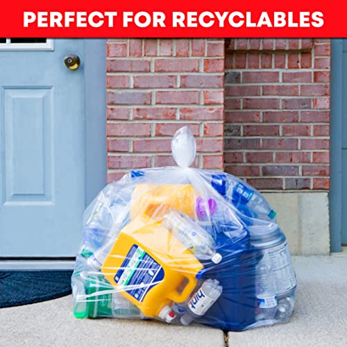 50 Pack 95-96 Gallon Heavy Duty Clear Trash Bags - Extra Large Waste Liners