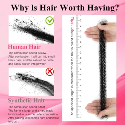 Afro Kinkys Bulk Human Hair for Braiding & Twist - 18 Inch Black - No Weft