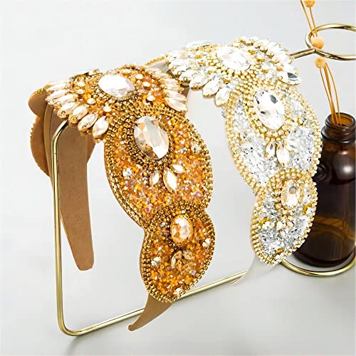 Women's Wide Rhinestone Headband - Green Hair Accessories for Women & Girls - Fashion & Elegant