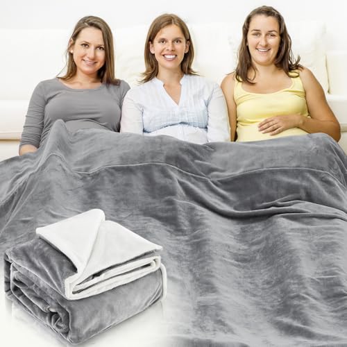 Preboun Faraday Blanket Flannel Grey 108 x 87 Inch EMF Protection Throw