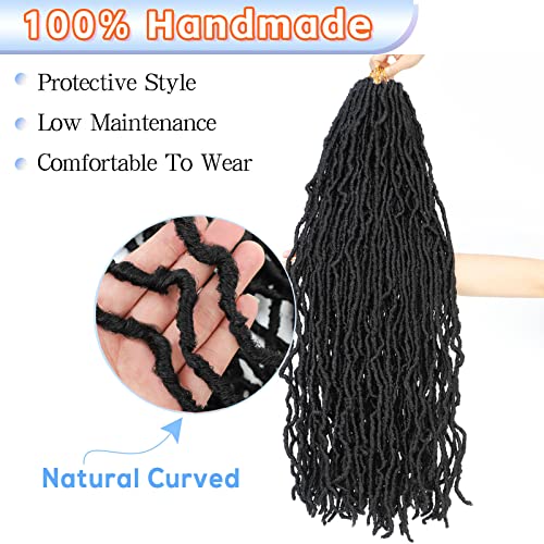 26 Inch Faux Locs Crochet Hair 7 Packs for Black Women - Variation 1B/26 Inch
