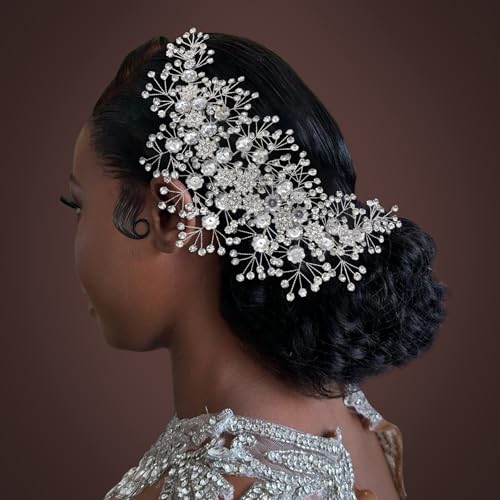 Bridal Headpiece for Wedding - Silver Hair Accessory for Bride, Prom & Formal Events (Variation of THIS listing: Silver)
