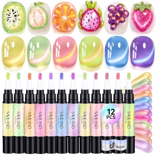 SAVILAND Cat Eye Gel Nail Polish Pen Set A8 - 5 in 1 One Step Magnetic Nail Art