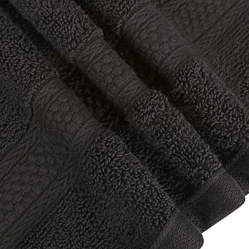 A1HC Wash Cloths Set (13x13 Inches), 500 GSM 100% Ring Spun Cotton, Oeko-TEX Green Certified, Zero Twist, Ultra Soft, Quick Dry & Highly Absorbent, Soft Washcloths (Black Onyx, 12 Piece Wash Cloth)
