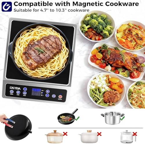 OSTBA Portable Induction Cooktop 1800W Small Countertop Burner