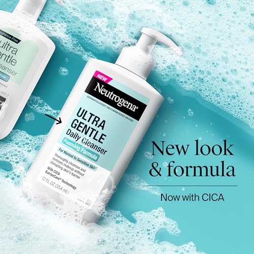 Neutrogena Liquid Gentle Foaming Face Wash with Glycerin, Oil-Free & Hypoallergenic Skin Care Cleanser, Fragrance-Free Moisturizing Facial Cleanser for Daily Use, 8 fl. oz
