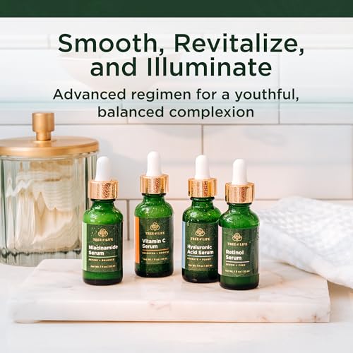 Tree of Life Complete Skincare Routine Set of 4 Serums for Face & Neck