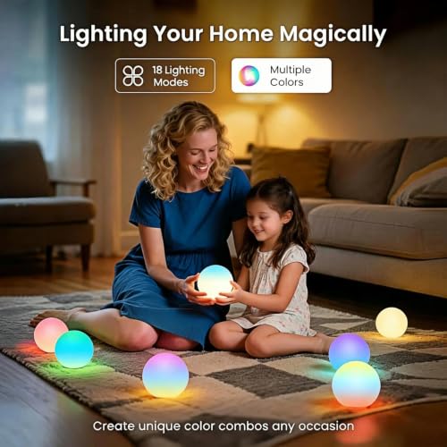 Rechargeable LED Ball Lights 3-Inch Floating Sphere with Remote - 10 Pack