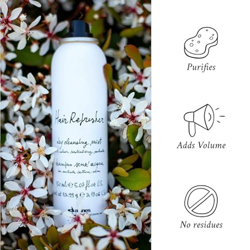 Davines Hair Refresher Dry Shampoo, Oil-Absorbing Volumizing Spray - Instantly Cleans & Refreshes Hair without Water - Rice Starch Formula Leaves No White Residue or Build-Up, 5.07 Fl Oz