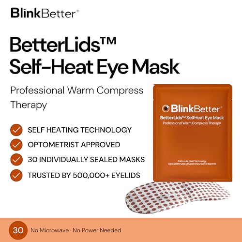 BlinkBetter Self-Heating Eye Masks (30 Pack) for Dry Eyes & Eyelid Care