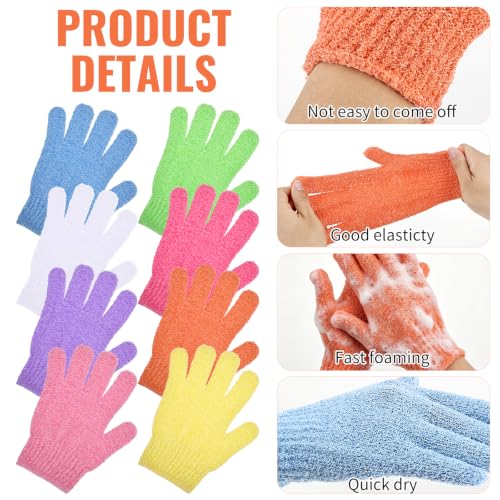 Colorful Bulk Exfoliating Gloves for Body - 48 Pairs, Reusable Shower Mitts for Men Women, Spa & Home Use, 1 Pack of 98